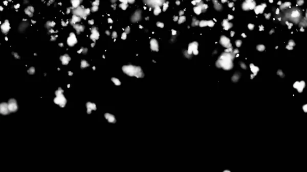 Abstrakter Schwarzer Hintergrund Mit Fallendem Schnee — Stockfoto
