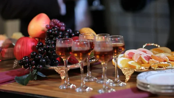 Fruits Drinks Wedding Table — Stock Photo, Image