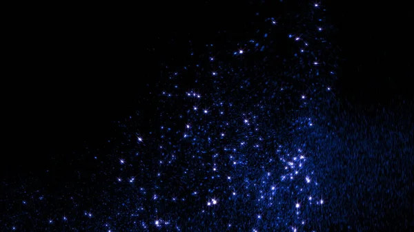 Abstract Black Background Blue Glitter Splash — 스톡 사진
