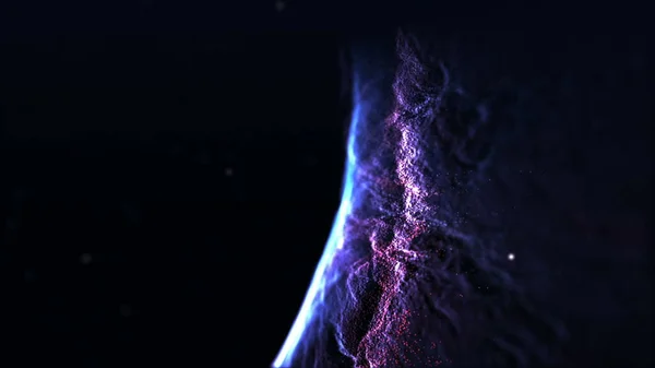 Abstract Dark Background Glowing Particles — Stockfoto