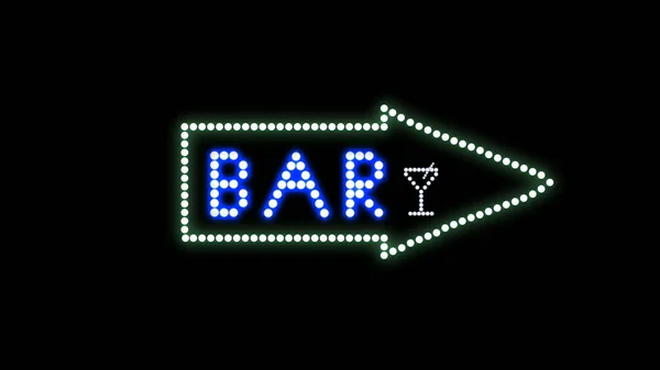 neon light sign. BAR