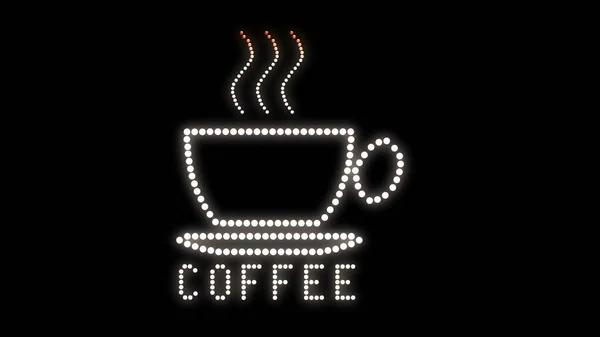 Neon Light Sign Coffee — Zdjęcie stockowe