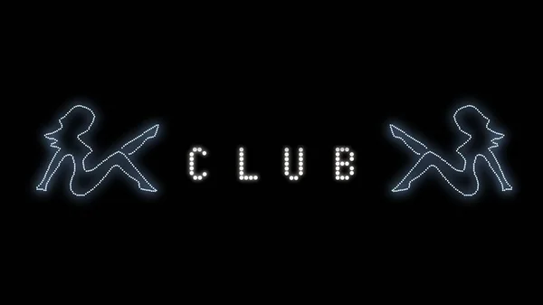 Neon Light Sign Club — Fotografia de Stock
