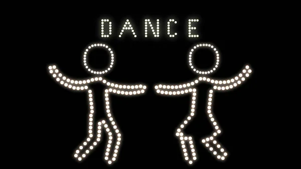 neon light sign. DANCE