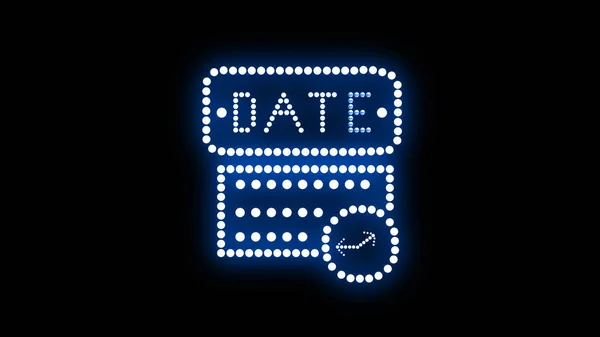 Neon Light Sign Date — Stockfoto