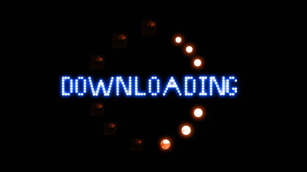 Neon Light Sign Downloading — Φωτογραφία Αρχείου