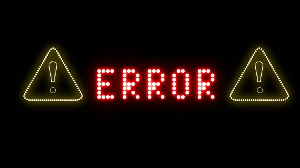 Neon Light Sign Error — Φωτογραφία Αρχείου