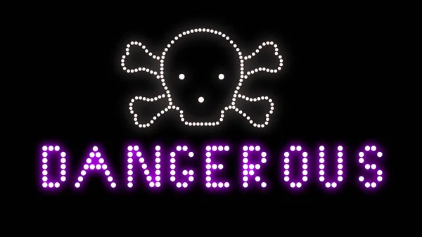 Neon Light Sign Dangerous — Fotografia de Stock