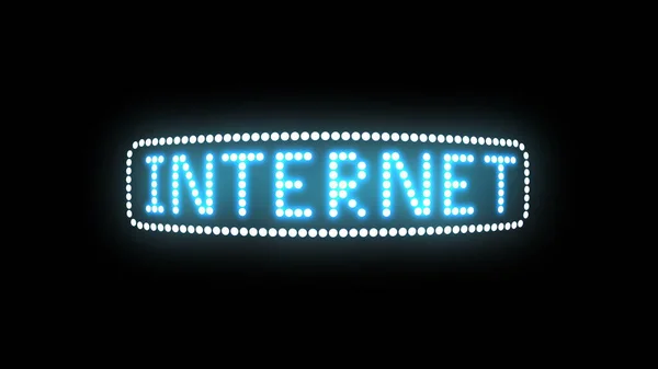 Neon Licht Bord Internet — Stockfoto