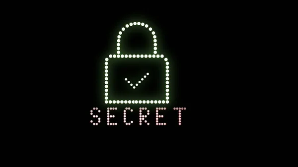 Neon Light Sign Secret — Fotografia de Stock