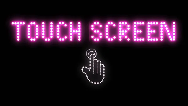 Neon Light Sign Touch Screen — Fotografie, imagine de stoc
