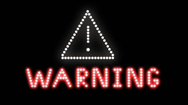 Neon Light Sign Warning — Stockfoto