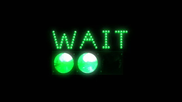 Neon Light Sign Wait — Stockfoto