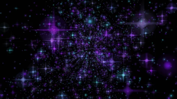 Abstract Dark Background Glowing Particles Space Galaxy Illustration — Foto de Stock