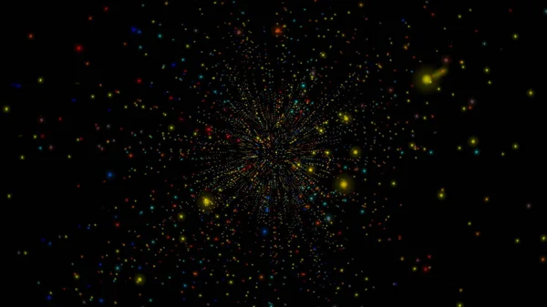 Abstract Dark Background Glowing Particles Space Galaxy Illustration — Φωτογραφία Αρχείου