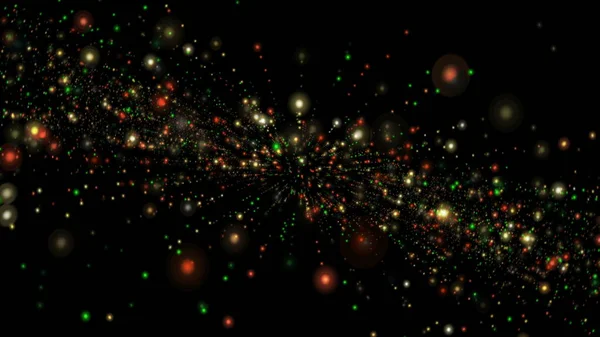 Abstraktní Tmavé Pozadí Zářícími Částicemi Vesmírná Galaxie Ilustrace — Stock fotografie