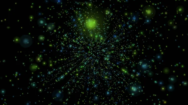 Astratto Sfondo Scuro Con Particelle Incandescenti Illustrazione Galassia Spaziale — Foto Stock