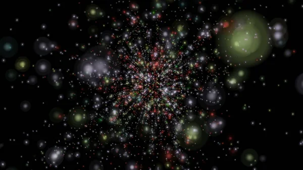 Abstract Dark Background Glowing Particles Space Galaxy Illustration — Stockfoto