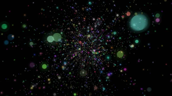 Abstract Dark Background Glowing Particles Space Galaxy Illustration — стоковое фото