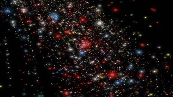 Abstract Dark Background Glowing Particles Space Galaxy Illustration — Stockfoto