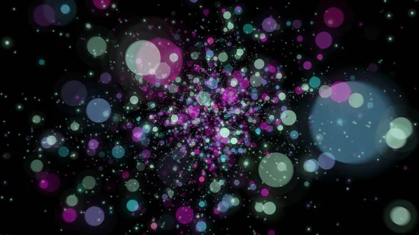 Abstract Dark Background Glowing Particles Space Galaxy Illustration — ストック写真