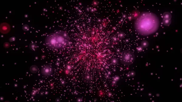 Abstract Dark Background Glowing Particles Space Galaxy Illustration — Stockfoto