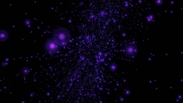 Abstract Dark Background Glowing Particles Space Galaxy Illustration — Photo