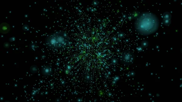 Abstract Dark Background Glowing Particles Space Galaxy Illustration — 图库照片