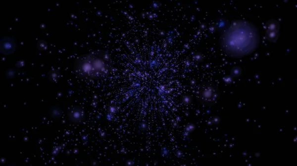 Abstract Dark Background Glowing Particles Space Galaxy Illustration — Foto Stock
