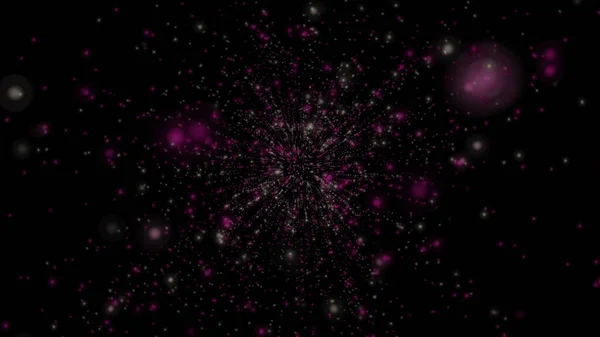 Abstract Dark Background Glowing Particles Space Galaxy Illustration — 图库照片