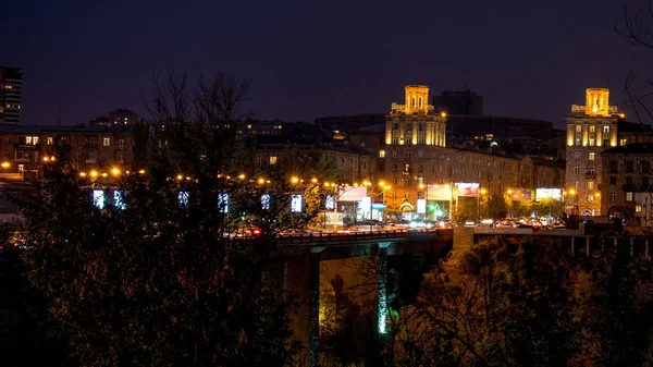 Ночной Вид Город Мост Лицензионные Стоковые Фото