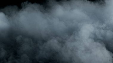 Gerçekçi Bulutlar, sis, duman, sis, buhar, duman, duman, kara zeminde kuru buz dumanı. Poster, duvar kağıdı, doku, bayrak, hala tasarım. Şimşek fırtınası kara bulutlar.