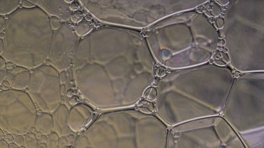 Sabun köpüğü makro gökkuşağı renkleri çok renkli desenler yaratıyor. Renkli köpük sabun köpüğü fotoğraf deseni duvar kağıdı afişi yüksek sinematik kalite (Kırmızı Ejder Kamerası).