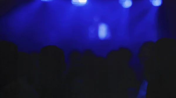 Blurred Image People Party Crowd Concert Bright Stage Lights Night — Foto de Stock