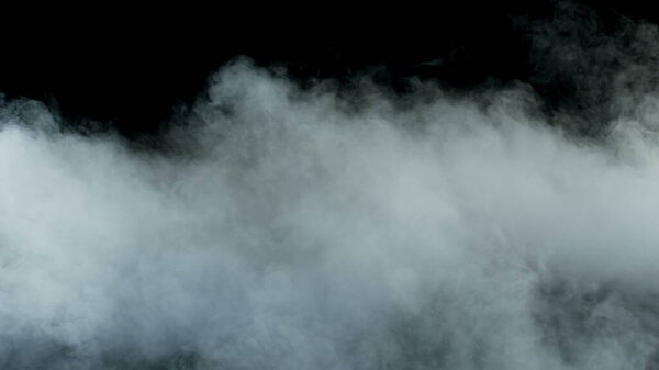 Photo of Realistic Clouds, fog, fume, haze, mist, vapor, smoke, dry ice smoke on black dark Background. Poster, Wallpaper, Texture, Banner, Still design.