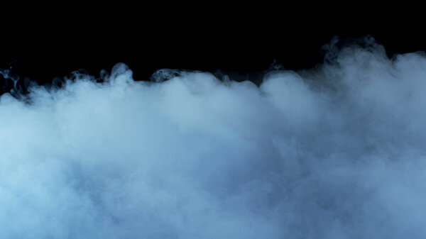 Photo of Realistic Clouds, fog, fume, haze, mist, vapor, smoke, dry ice smoke on black dark Background. Poster, Wallpaper, Texture, Banner, Still design.