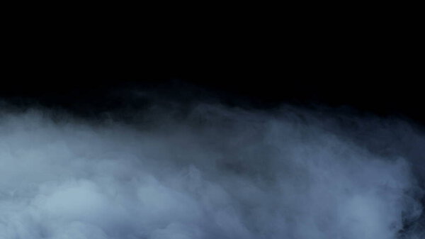 Photo of Realistic Clouds, fog, fume, haze, mist, vapor, smoke, dry ice smoke on black dark Background. Poster, Wallpaper, Texture, Banner, Still design.