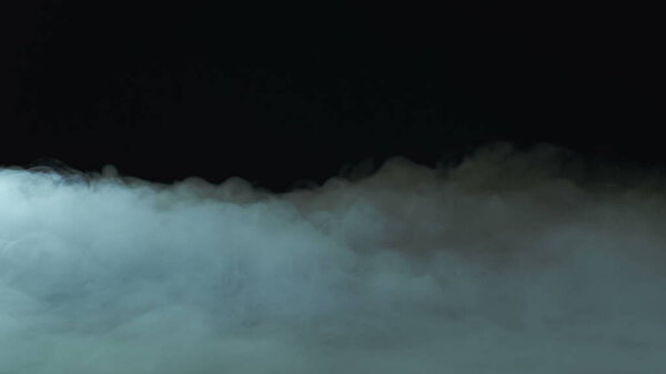 Photo of Realistic Clouds, fog, fume, haze, mist, vapor, smoke, dry ice smoke on black dark Background. Poster, Wallpaper, Texture, Banner, Still design.