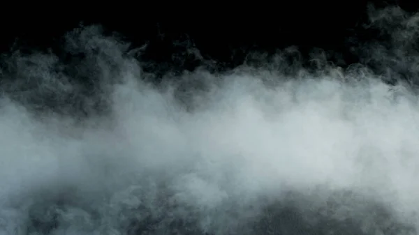 Foto Von Real Smoke Auf Schwarzem Hintergrund Realistisches Overlay Für — Stockfoto