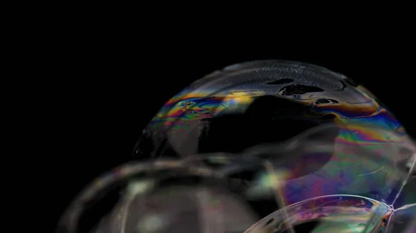 Tvål Bubbla Makro Regnbåge Färger Skapar Flerfärgade Mönster Färgglada Skum — Stockfoto