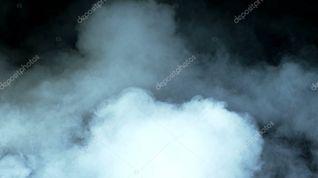 Photo of Real Smoke on a black background - realistic overlay for different projects. Clouds fog, mist, haze, vapor.