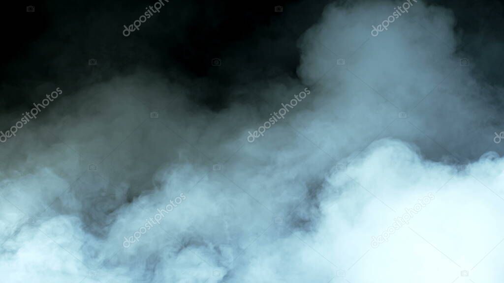 Photo of Real Smoke on a black background - realistic overlay for different projects. Clouds fog, mist, haze, vapor.