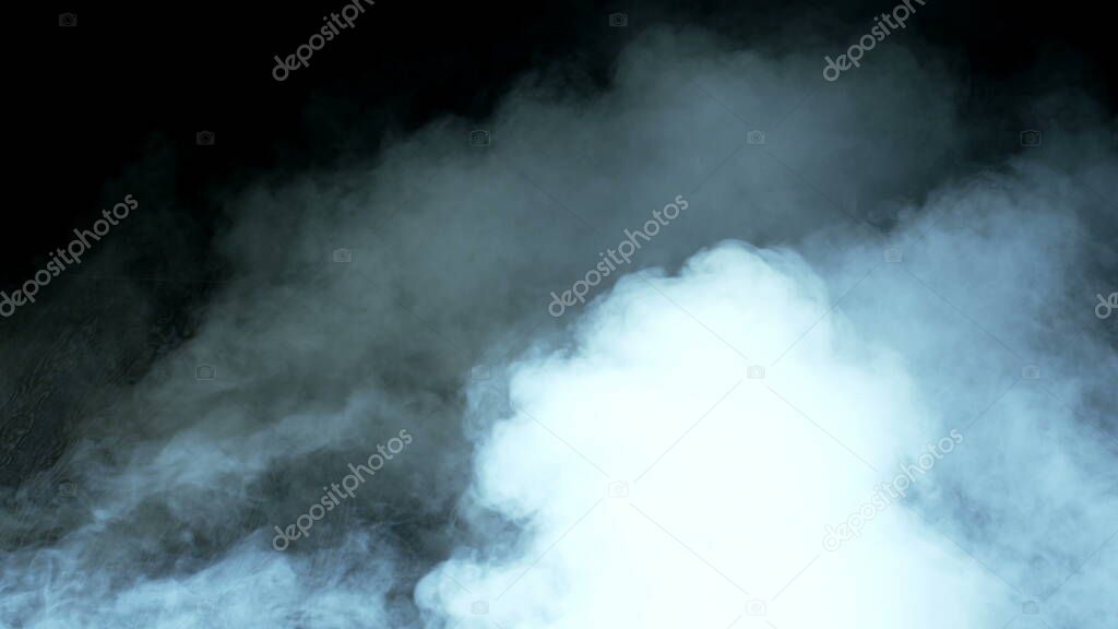 Photo of Real Smoke on a black background - realistic overlay for different projects. Clouds fog, mist, haze, vapor.