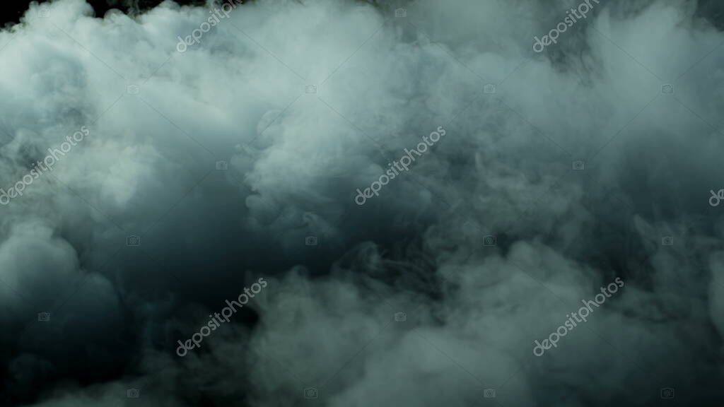 Photo of Real Smoke on a black background - realistic overlay for different projects. Clouds fog, mist, haze, vapor.