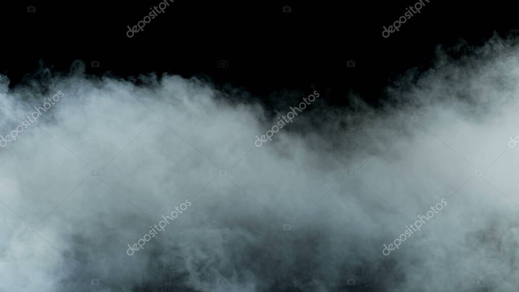 Photo of Real Smoke on a black background - realistic overlay for different projects. Clouds fog, mist, haze, vapor.