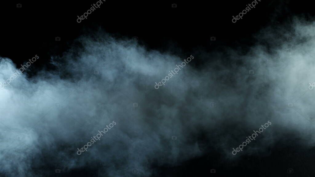 Photo of Real Smoke on a black background - realistic overlay for different projects. Clouds fog, mist, haze, vapor.