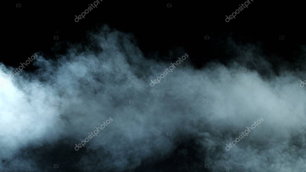Photo of Real Smoke on a black background - realistic overlay for different projects. Clouds fog, mist, haze, vapor.