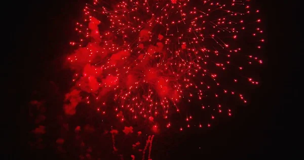 Fuochi Artificio Flusso Realistico Sparare Versione Cinematografica Cielo Nero Colorato — Foto Stock