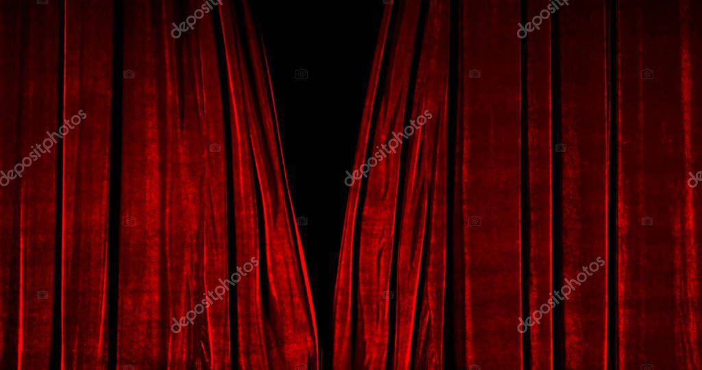 Real Velvet Cloth Stage silk Curtain. Curtain For theater, opera, show, stage scenes. Real Cinematic Curtain Photo. Glittering cloth.
