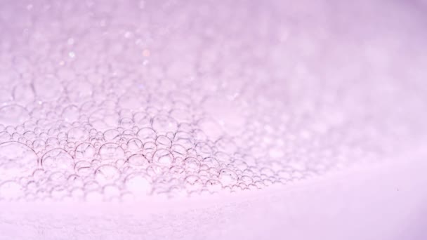 Foam Macro Disparar Limpie Fondo Brillante Elegante Suave Del Metraje — Vídeos de Stock